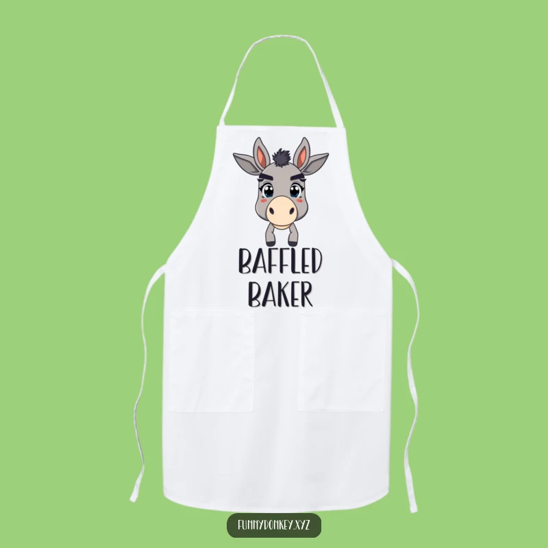 Funny Bewildered Donkey Apron: Exaggerated Eyebrows, Kitchen Humor for Chefs