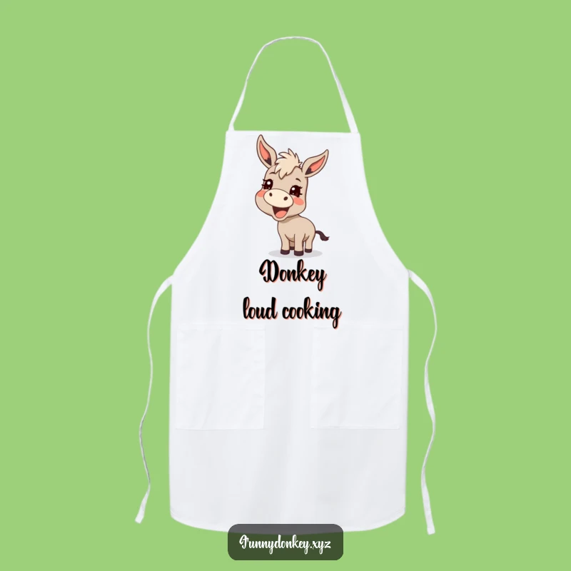 Funny Kawaii Donkey Braying Apron: Cook Up Laughs with This Mischievous Kitchen Companion
