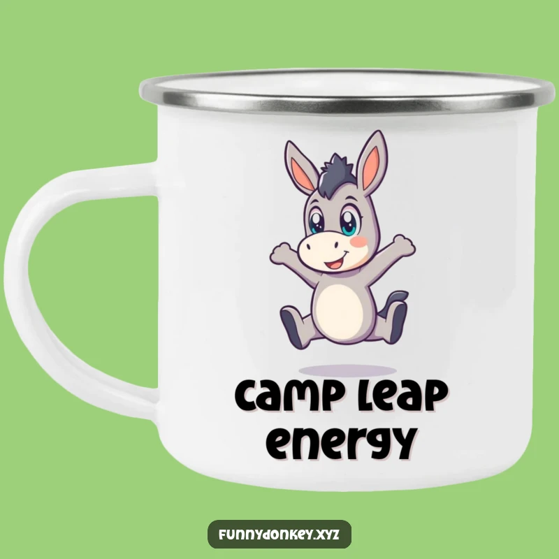 Funny Kawaii Donkey Leap Camping Mug: Adventure Fuel with Playful Energy