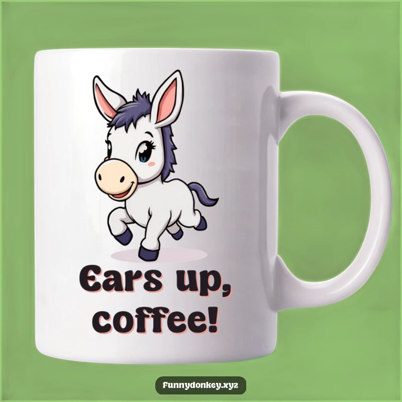 Funny Kawaii Donkey Mug: Floppy Ears Prance, Perfect Funny Gift