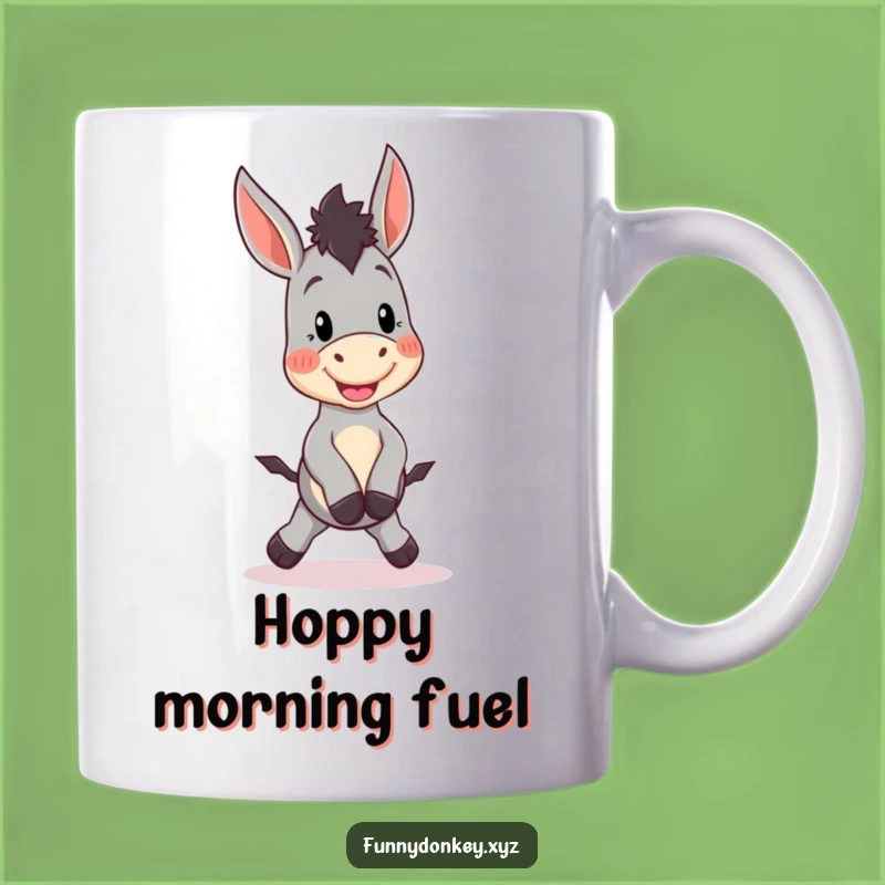 Funny Kawaii Donkey Mug: Hopping with Joyful Excitement