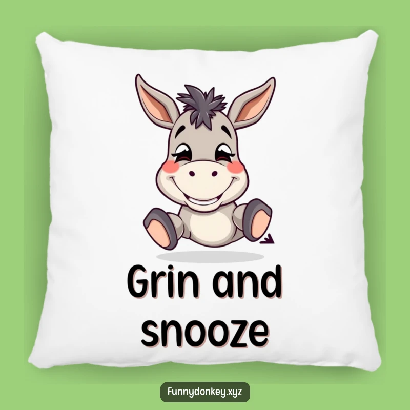 Cozy Funny Donkey Grin Pillow: Silly Tap Design, Perfect Funny Gift