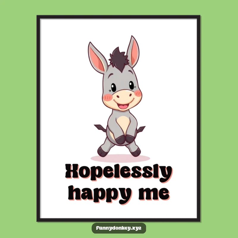Funny Kawaii Donkey Digital Art: Hopping with Joyful Decor