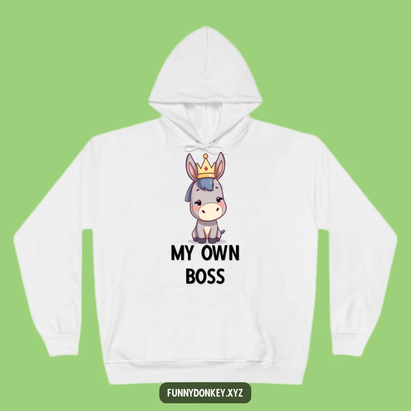 Funny Kawaii Donkey Crown Hoodie: Cozy Royal Humor Gift Apparel