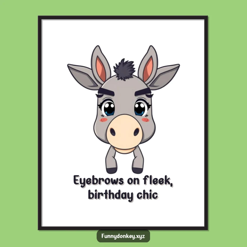 Funny Free Printable Wall Art: Bewildered Donkey Eyebrows, Quirky Downloadable Decor