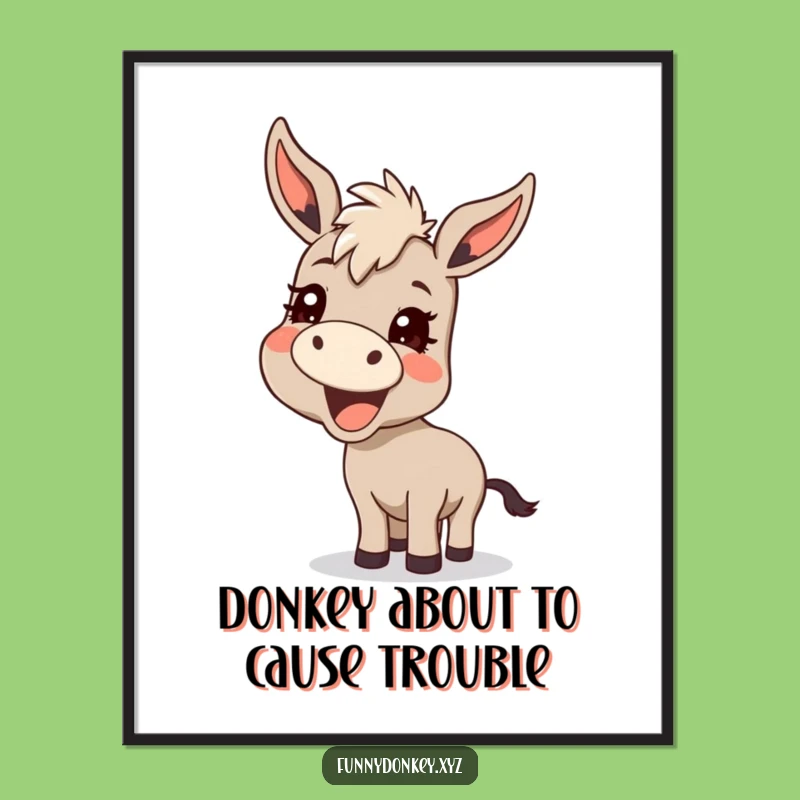 Free Printable Funny Donkey Wall Art - Hilarious Downloadable Decor for Laugh Lovers!