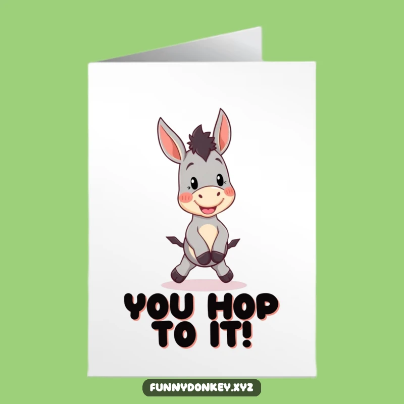 Free Printable Congratulations Card: Kawaii Donkey Hopping for Your Amazing Achievement