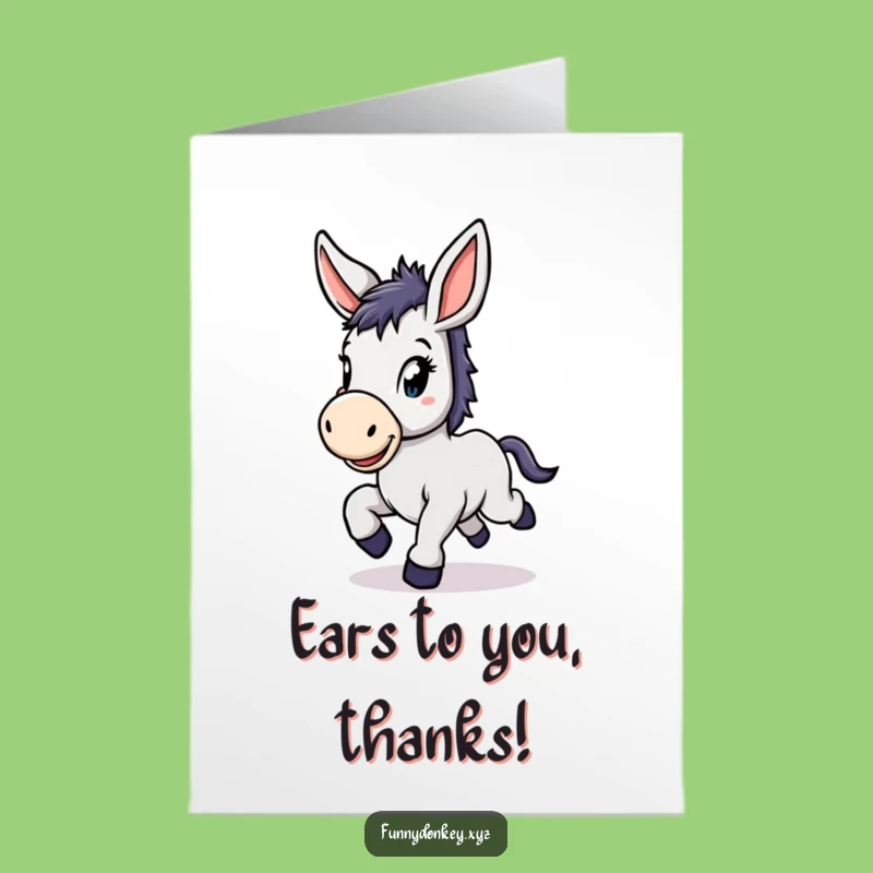 Free Printable Thank You Card: Sweet Kawaii Donkey Expressing Gratitude