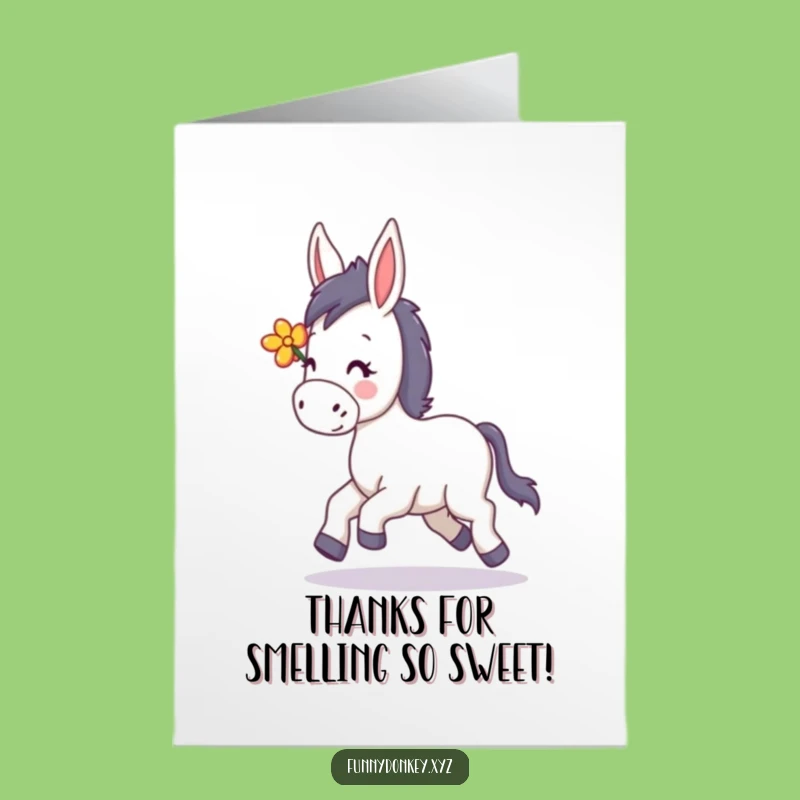 Free Printable Thank You Donkey Card - Charming Downloadable Appreciation!
