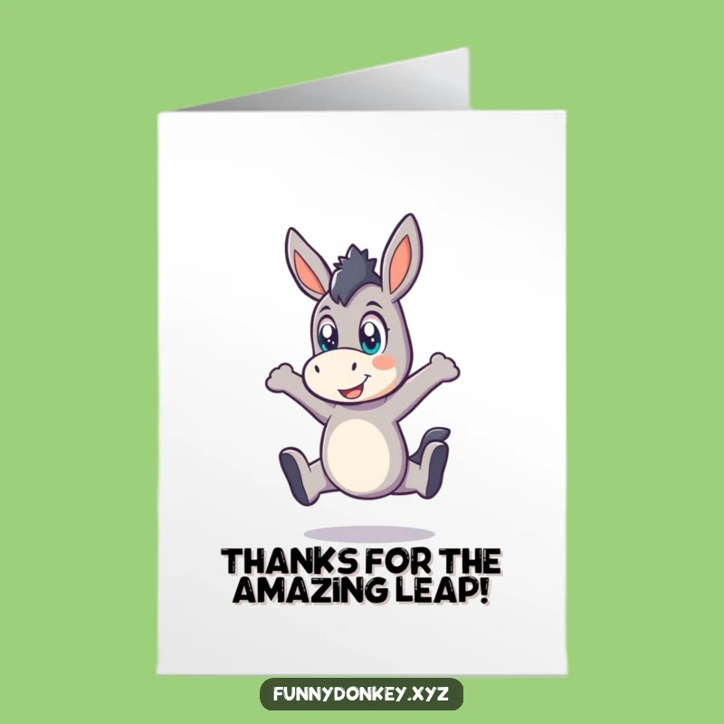 Free Printable Thank You Donkey Leap Card - Joyful Downloadable Appreciation!