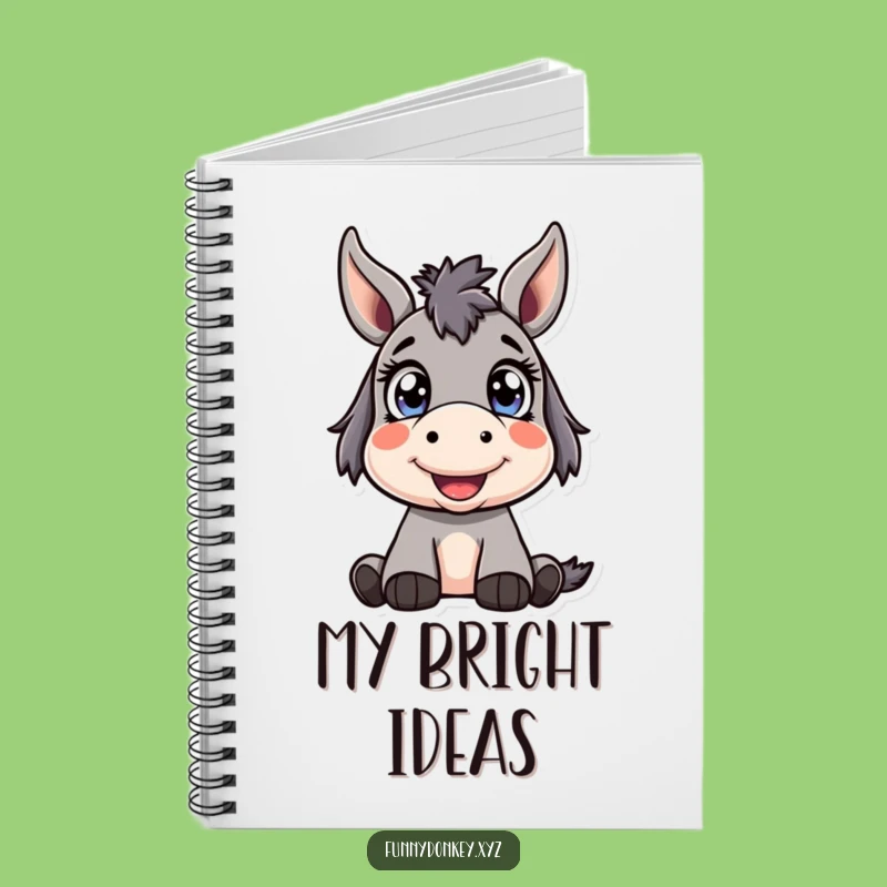 Funny Kawaii Donkey Notebook: Jot Down Thoughts with Wide-Eyed Hope