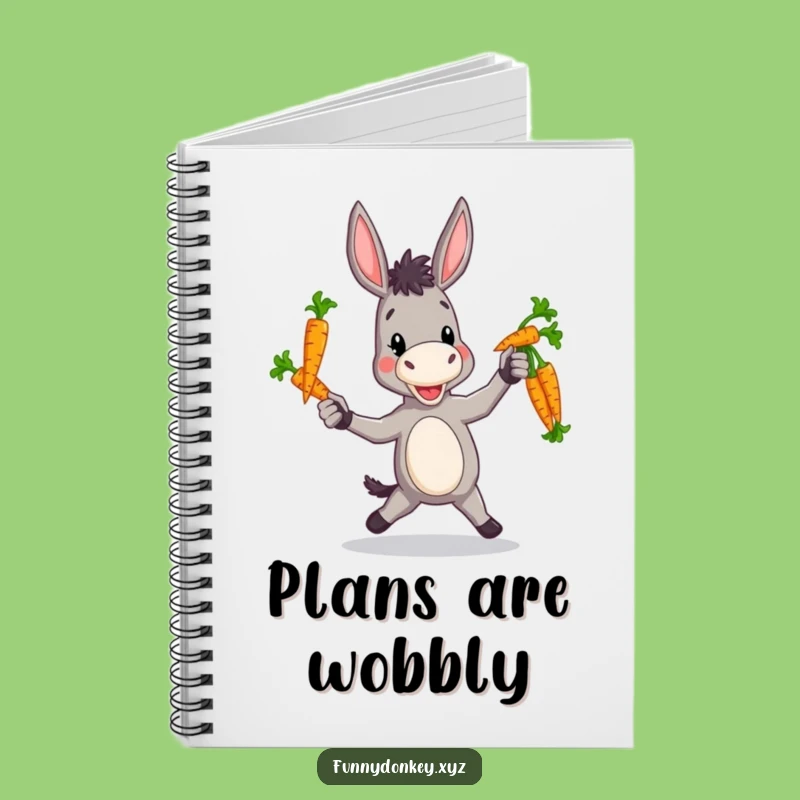 Funny Clumsy Donkey Notebook: Juggling Carrots, Journal Your Adventures