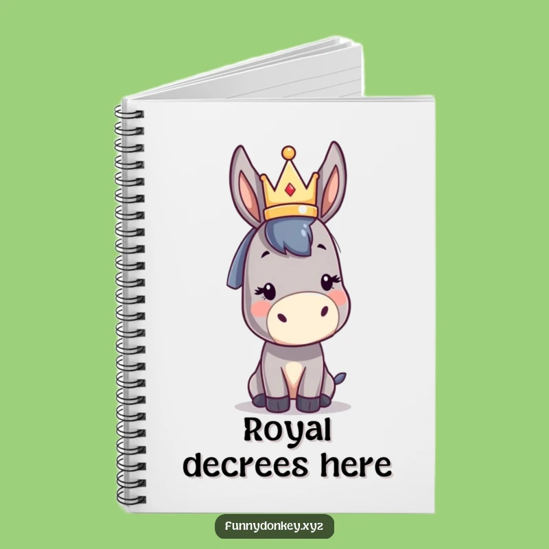 Funny Kawaii Donkey Crown Notebook: Royal Ideas Journal Gift